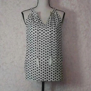 Cynthia Rowley Top with Black Polka Dots Size S